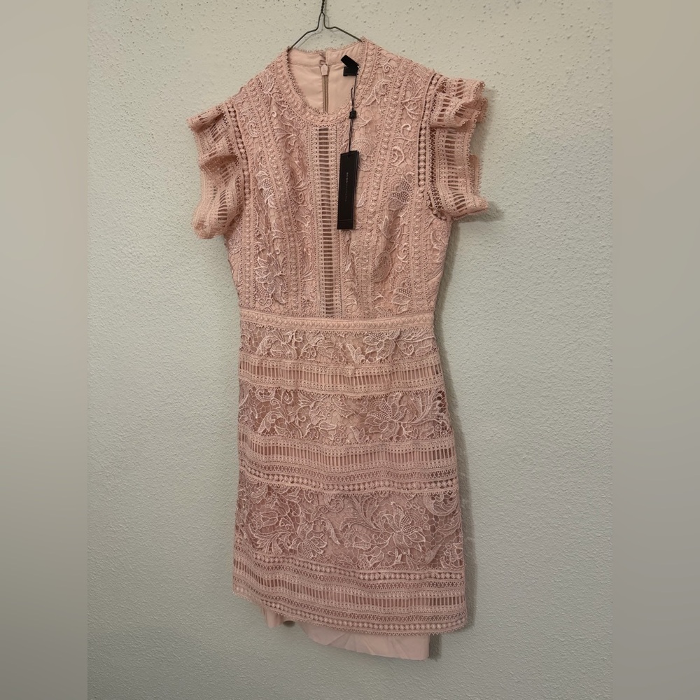 Elegant Pink Lace Dress